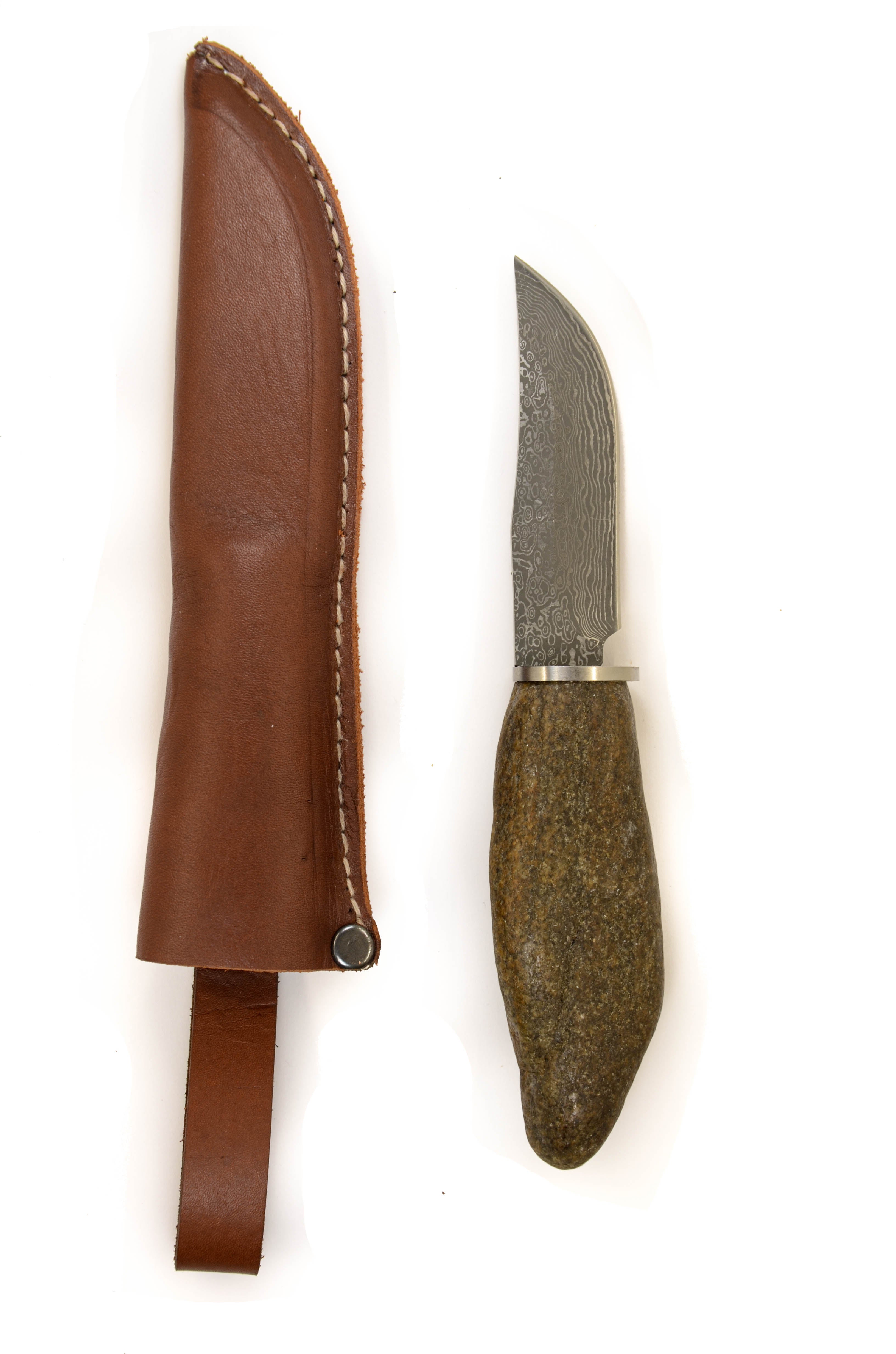 Messer mit Griff aus Donau Stein No 08